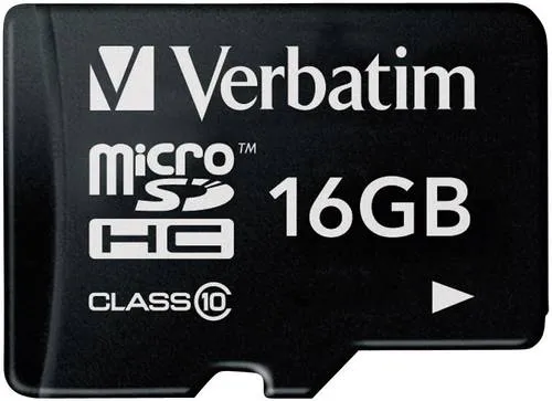 Verbatim Premium microSDHC 16 GB - Hochgeschwindigkeits-Speicherkarte - Speicherkarten, ideal für Smartphones und Tablets mit hoher Übertragungsgeschwindigkeit für schnelle Datenzugriffe.