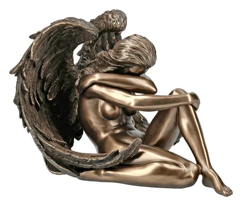 Figuren Shop GmbH Dekofigur Engel Akt Figur - Angels Sorrow - Dekofigur im Fantasy-Stil, sinnliche Aktdarstellung eines Engels, perfekt für Liebhaber von einzigartiger Kunst und Dekofiguren.