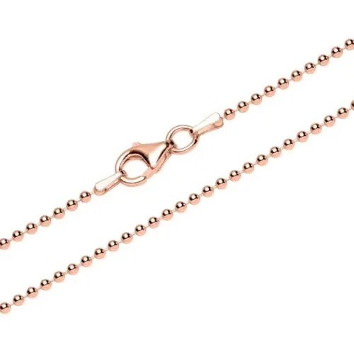 Unique 1,8 mm Kugelkette aus Sterlingsilber, rosévergoldet von Unique Sports