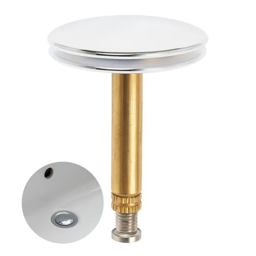 Badewannen Stöpsel 43mm Messing Chrom Ø8mm Zapfen Doppeldichtung Exzenter