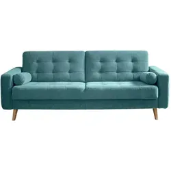 Mid.you Schlafsofa, Grün, Holz, 222x86x90 cm, Wohnzimmer, Sofas & Couches, Schlafsofas, Klappsofas