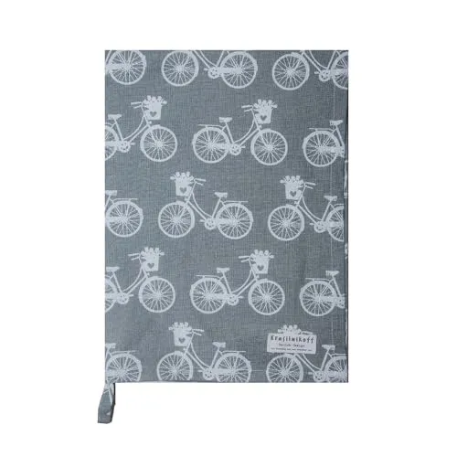 Krasilnikoff - Geschirrtuch - Bikes, 100% Bauwolle (Grey)