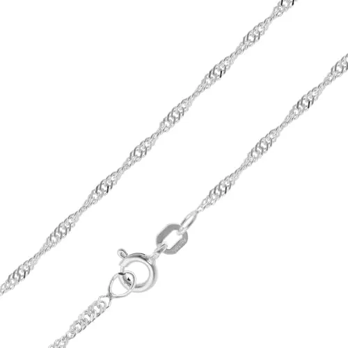 trendor Feine Singapur-Kette 925 Silber 1,8 mm Damen 38 cm - Elegante Singapur-Kette aus 925 Silber für Damen. Mit 1,8 mm Breite und sicherem Federring-Verschluss bietet diese Halskette hohen Tragekomfort und edle Lichtspiele. Ideal als Schmuck-Basic oder Geschenk zu besonderen Anlässen.