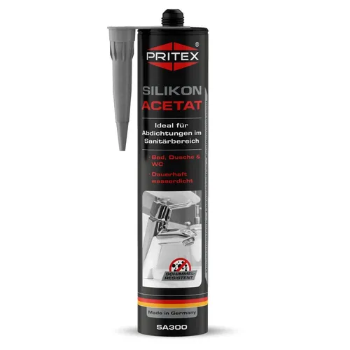 Silikon Sanitär Grau 300 ml Acetat für Bad, Dusche und WC Dichtstoff