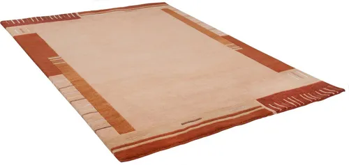 THEKO Wollteppich Kailash 110, rechteckig, handgeknüpft aus reiner Wolle - Kurzflor-Teppich, handgeknüpft aus hochwertiger Schurwolle, ideal für modernen Wohnstil mit exzellenter Strapazierfähigkeit.