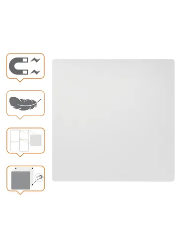 Nobo Magnetisches Whiteboard ohne Rahmen, 450 x 450 mm - Praktische magnetische Whiteboardtafel ohne Rahmen, ideal für Büros. Modular erweiterbar und flexibel einsetzbar, perfekt für Teamarbeit und kreative Ideen.