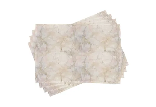 Abakuhaus Platzset Waschbare Stoff Esszimmer Küche Tischdekorations Digitaldruck, (4-teilig, 4-St., Set aus 4x), Marmor Rosa Pfirsich-Farben Risse