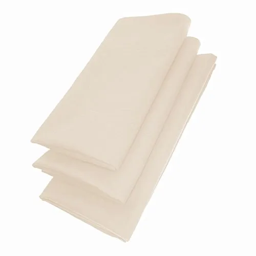 Edel Servietten Set / 3 Stoff-Serviette in Naturweiß/Beige quadratisch 45 cm x 45 cm - Tisch-Tücher/Mundtuch, Mundtücher/weiß