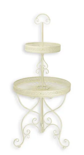 Aubaho Dekoobjekt Große Etagere aus Eisen 2-stufig - Elegante 2-stufige Etagere aus Eisen im charmanten Retro-Design. Ideal für die stilvolle Präsentation von Snacks und Accessoires. Bringt Ordnung und Vintage-Charme in Ihr Zuhause!