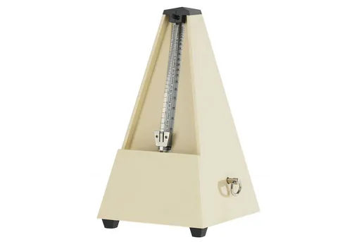 Wittner Metronom 807K - Mechanisch Beige - Metronome, mechanisches Aufziehmetronom mit präzisem Pendel, ideal für Musiker, Tempo von 40-208 BPM, zeitloses Design mit Plexiglas-Deckel.