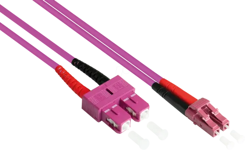 GC LW-830LS4 - Patchkabel LWL Duplex OM4 50/125µ LC/SC, 30 m, violett