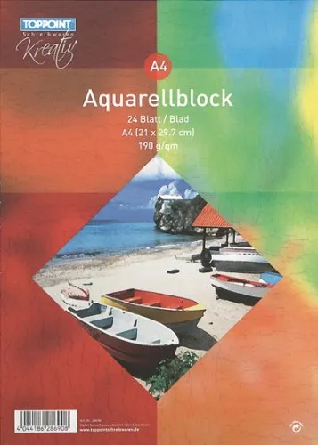 Aquarellblöcke Aquarellblock DIN A4 24 Blatt 190g/m² 2