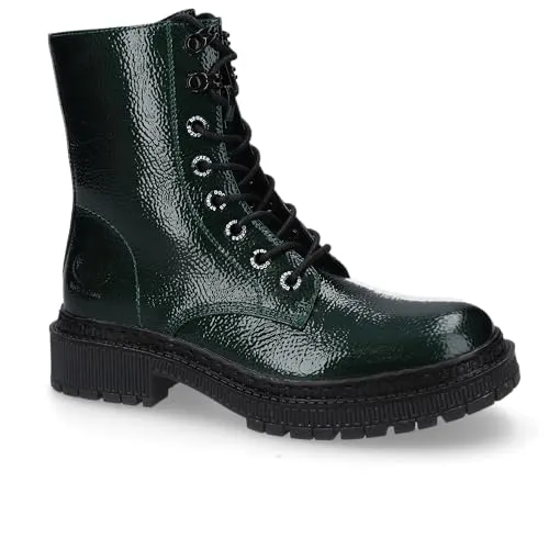 Dockers by Gerli Damen Stiefelette Grün - Wanderschuhe in stylischem Design, aus pflegeleichtem Kunstleder mit bequemem Reißverschluss und rutschfester Sohle für sicheren Halt.