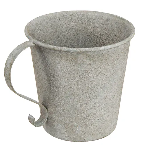 Stabkerzenhalter Vintage Tasse Deko Grau Ø11cm H11cm Shabby Chic Kerzenständer