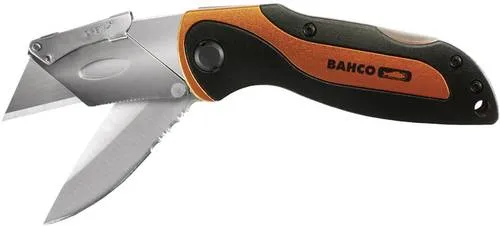 Bahco KBTU-01 Klappmesser - Cuttermesser mit zwei Klingen, sicherer Sicherheitsverschluss und Einkerbung für müheloses Schneiden von Seilen – ideal für Outdoor-Aktivitäten.