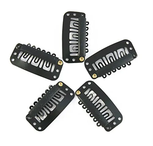 iExtension 20 Clips für Clip in Extensions Echthaar Tressen Haarverlängerung Perücke Wig Haarklammer Haarclips - Schwarz
