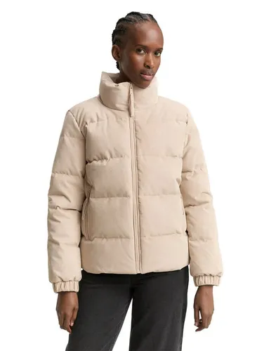 TOM TAILOR DENIM Steppjacke Damen Gr. L, cashew beige - Funktionsjacke aus pflegeleichtem Cord, elastischer Bund für optimalen Sitz und Wärme, ideal für kühlere Tage im Freien.