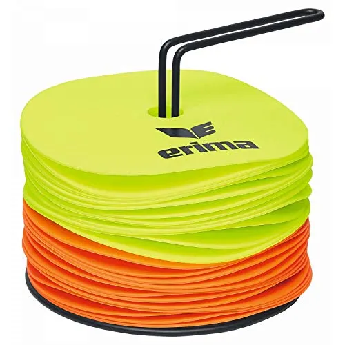 Erima Markierungsscheiben Set neongelb/orange (24 Scheiben) - Trainerbedarf mit flexiblen, rutschfesten Markierungsscheiben für sicheres Training ohne Verletzungsgefahr. Ideal für Sport und Freizeit!