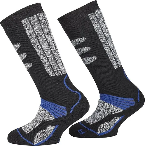 PistenSauser Skisocken 2 Paar warme Kinder Skisocken, Ski-Kniestrümpfe mit Spezial-Polsterung