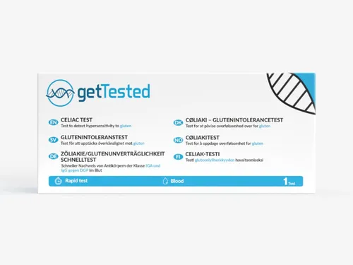 GetTested International AB Unverträglichkeitstest Glutentest für Zöliakie, 2 Messparameter, Testkit, 1-tlg., Zöliakie-Bluttest für zuhause, Anti-DGP IgA/IgG Bluttest