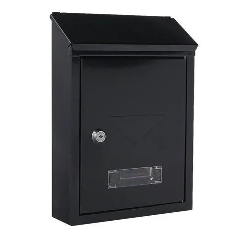 Profirst Mail PM 400 Wandbriefkasten Schwarzgrau - Eleganter Briefkasten mit zwei Einwurfmöglichkeiten und seitlichem Türanschlag, ideal für Wandmontage. Inklusive Namensschildhalter für persönliche Gestaltung.