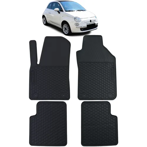 Premium Gummi Fußmatten Set für Fiat 500 500C (2007-2022) von Tenzo-R