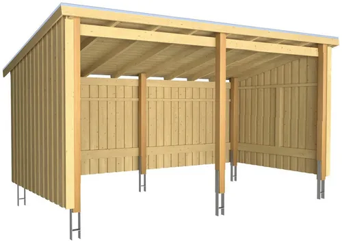PLUS Gartenhaus Nordic Multi, 9,5 m² - Gartenhaus mit Pultdach, 2 Module, naturbelassenes Holz, ideal für Gartenliebhaber, Selbstmontage mit einfacher Anleitung.