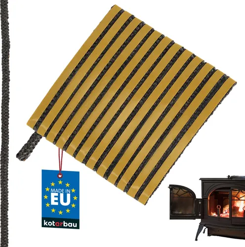 KOTARBAU® Kamin Dichtband Selbstklebend 6 x 2,5 mm Glasfaser Dichtungsband für Kaminofen 2,5 m Kamindichtung Ofendichtband Hitzebeständig Schwarz