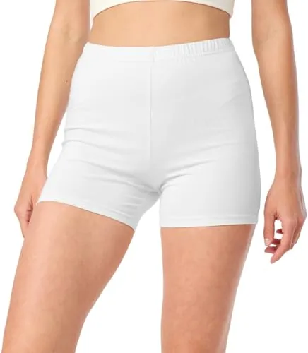 Merry Style Damen Shorts Radlerhose Unterhose Hotpants Kurze Hose Boxershorts aus Baumwolle MS10-392 (Weiß, S)