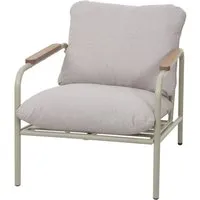 PROREGAL® Gartenstuhl Aluminium-Gartensessel mit Polster Hellgrün Beige - Eleganter Gartensessel mit modernem Design und wetterfesten Materialien. Ideal für Garten, Terrasse oder Balkon. Bequeme Polsterung und abnehmbare Bezüge sorgen für hohen Komfort und einfache Reinigung.