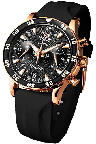 Vostok Europe Damen Analog Quarz Uhr VK64-515B568 in schwarz von Vostok Europe