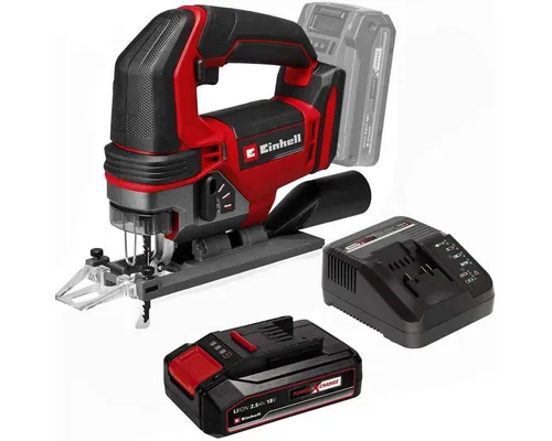 Einhell Akku-Stichsäge TE-JS 18/100 Li – Präzise & leistungsstark - Die Einhell Akku-Stichsäge TE-JS 18/100 Li bietet kabellosen Komfort für präzise Schnitte in verschiedenen Materialien. Ideal für Heimwerker, dank LED-Licht, Staubblasfunktion und werkzeuglosem Sägeblattwechsel.