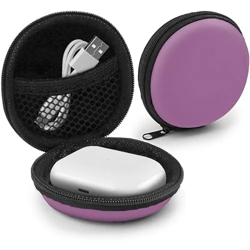 MyGadget Kopfhörer Aufbewahrung [ 8 x 8 cm ] - Mini Tasche Schutztasche Transport Box - Zubehör für z.B. In Ear Case Ohrhörer | Apple Airpods | USB Sticks - Rosa