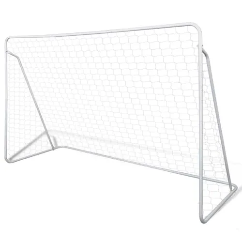 vidaXL Torwand Fußballtor 240x150x90 cm - Wetterfestes Fußballtor aus robustem Stahl, ideal für Technik- und Ausdauertraining im Freien. Perfekt für Wettkämpfe und Freizeitspiel.