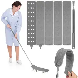 Teleskopischer Hacken-Bürstenmop, ausziehbar 0,8 m - 2,5 m, abwaschbar