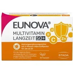 Eunova Multivitamin Langzeit 50+ - Arzneimittel zur Nährstoffversorgung ab 50 Jahren, mit 12 Vitaminen und Mineralstoffen für eine optimale Unterstützung wichtiger Stoffwechselprozesse.