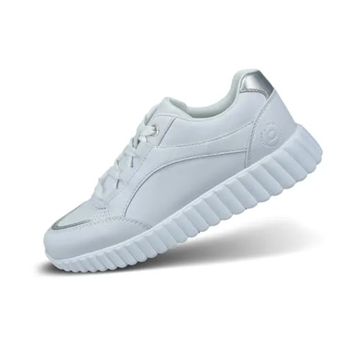 bugatti Damen Sneakers Weiß mit Silbernen Akzenten in weiß von Bugatti