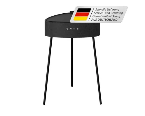 Fontastic Prime Drahtloser Lautsprecher Mesu - Tisch Design mit kabellosem Laden - Standlautsprecher im eleganten Tischdesign mit raumfüllendem Klang. Genießen Sie kabelloses Laden und Bluetooth-Streaming, ideal für jeden Wohnraum.