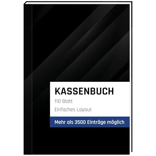 Kassenbuch A4 für Kleinunternehmer, Vereine, Gastronomie und auch als Haushaltsbuch | 110 Seiten | über 3.500 Einträge | Einfaches Layout