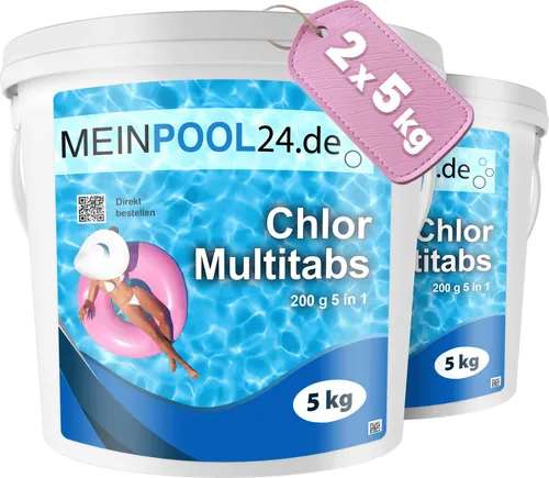 2x5 kg Multitabs 200G 5In1 Chlortabletten Multifunktion Tabs Chlor für Pool