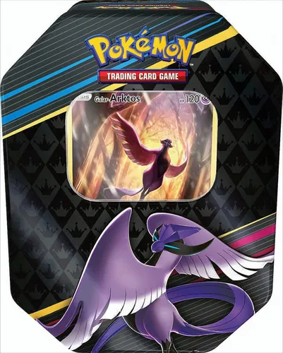 Pokémon Galar-Arktos-V - Zenit der Könige Tin Box - deutsch - Sammelkarten - Enthält 1 holografische Galar-Arktos-V Promokarte, 4 Boosterpacks der Erweiterung Zenit der Könige und 1 Code-Karte für Pokémon-Sammelkartenspiel-Live. Perfekt für Fans und Sammler!