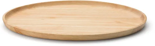 Continenta Serviertablett oval aus Gummibaum - Leichtes und vielseitiges Tablett aus Holzwerkstoff, perfekt zum Servieren von Snacks oder als stilvoller Untersatz für Ihre Küchenutensilien.