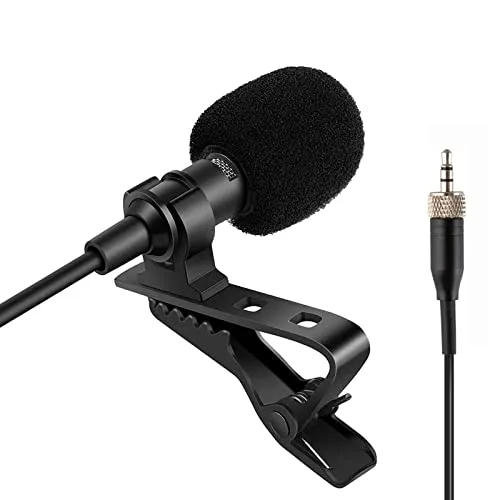 Sujeetec Lavalier Mikrofon Revers Mikrofon für Sennheiser kabellos Bodypack Transmitter Taschensender -Unidirektional Kondensator Mic - 3,5 mm Schraubverschluss Stecker