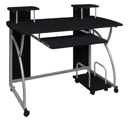 vidaXL Computertisch Schwarz 110x52x88,5 cm in schwarz von vidaXL