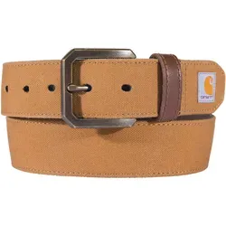 Carhartt Canvas Duck Gürtel, braun, Größe 34 für Männer - Gürtel aus strapazierfähigem Firm Duck Material, robustes Canvas für zusätzliche Langlebigkeit und mit Corduroy-Details für einen klassischen Look.