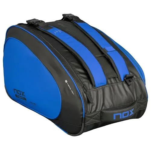 Nox Padeltaschen ML10 Team Bpml10teblbl Blau - Hochwertige Tennistasche für Padelspieler mit Platz für vier Schläger. Das Thermofach schützt Ihr Equipment und sorgt für optimale Aufbewahrung. Stilvolles Design trifft auf praktische Funktionalität.