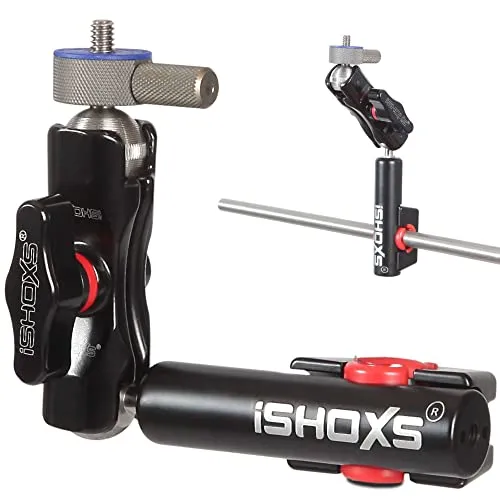iSHOXS Strut Mount Prox, hochfester Aluminum Rohrhalter für dünne Streben bis 16 mm mit Doppel-Kugelgelenk 1/4