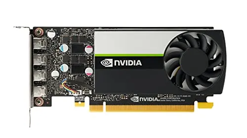 Nvidia T1000 4GB Grafikkarte mit 4 mDP zu DP Adapter - Grafikkarten mit schneller und effizienter Leistung, verschiedene Ports für umfassende Konnektivität und einfache Einrichtung für optimale Benutzererfahrung.