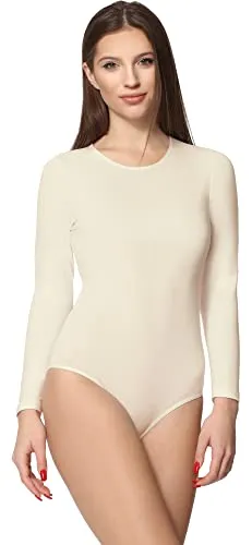 Merry Style Damen Langarm Body MS-114 (Ecru, XL)