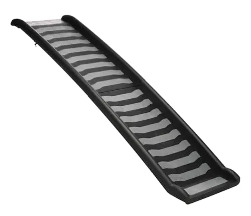 Faltbare Rampe aus Kunststoff/TPR 39 × 160 cm schwarz/grau - Sonstiger Hundebedarf mit rutschfester Oberfläche, ideal für den sicheren Zugang bei Hunden bis 70 kg.